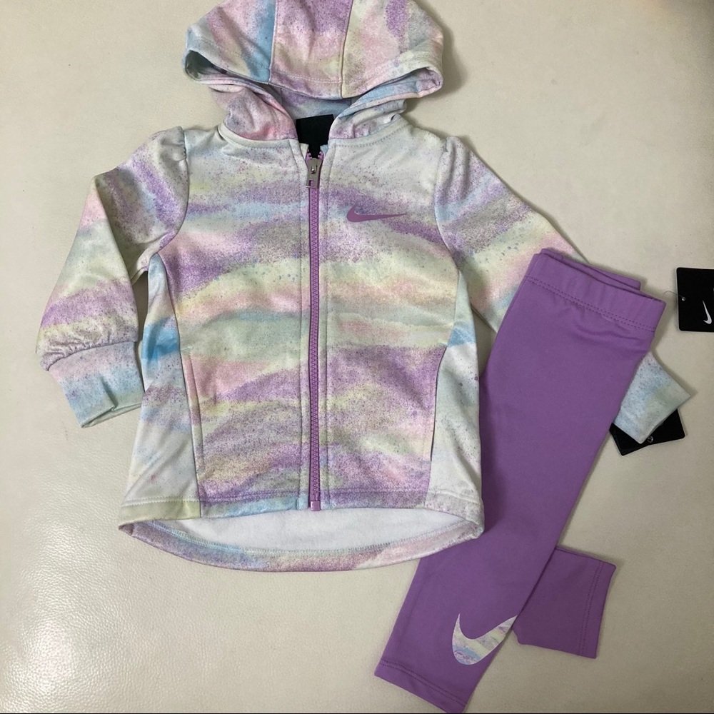 Nike Active Performance Purple cute hoodie leggings set 4041